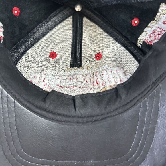 Vintage 1998 Detroit Red Wings Hat Strapback NHL Stanley Cup Black Leather Cap - Picture 6 of 8